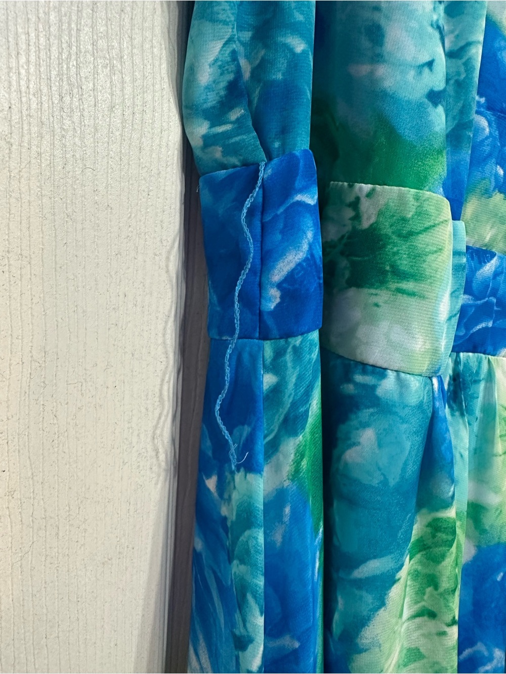 NWT Shelby & Palmer Blue Green Floral-Print Sleeveless Maxi Dress - Picture 7 of 10